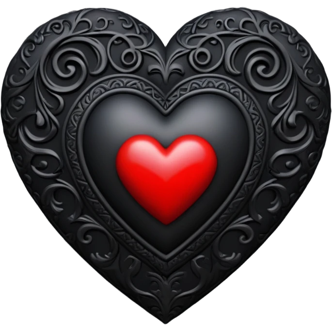 3d goth heart emoji