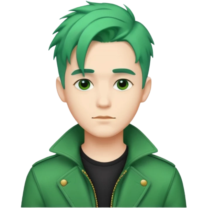 A stylish man with green hair emoji