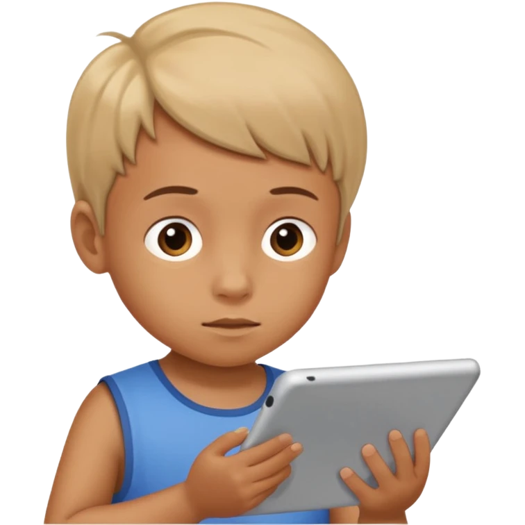 Tabletle oynayan çocuk emoji