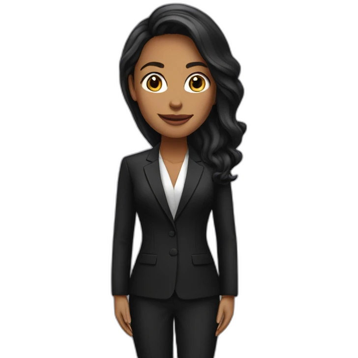 Posh-woman-with-black-suit-ready-to-collaborate emoji