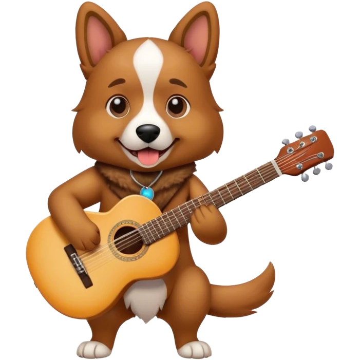 Dog playing guitar emoji