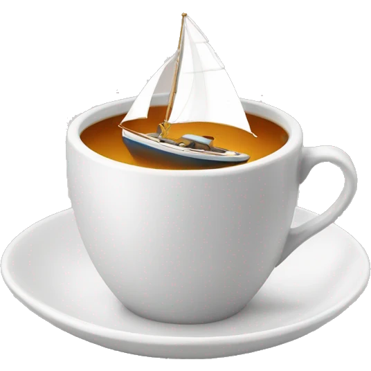 A sail boat in a cup of Tea emoji