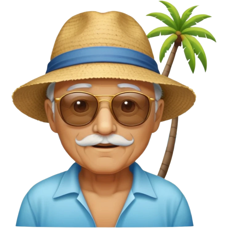 full body Old man on beach  emoji
