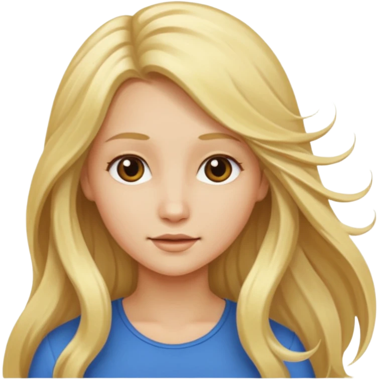 Girl blond long hars  emoji