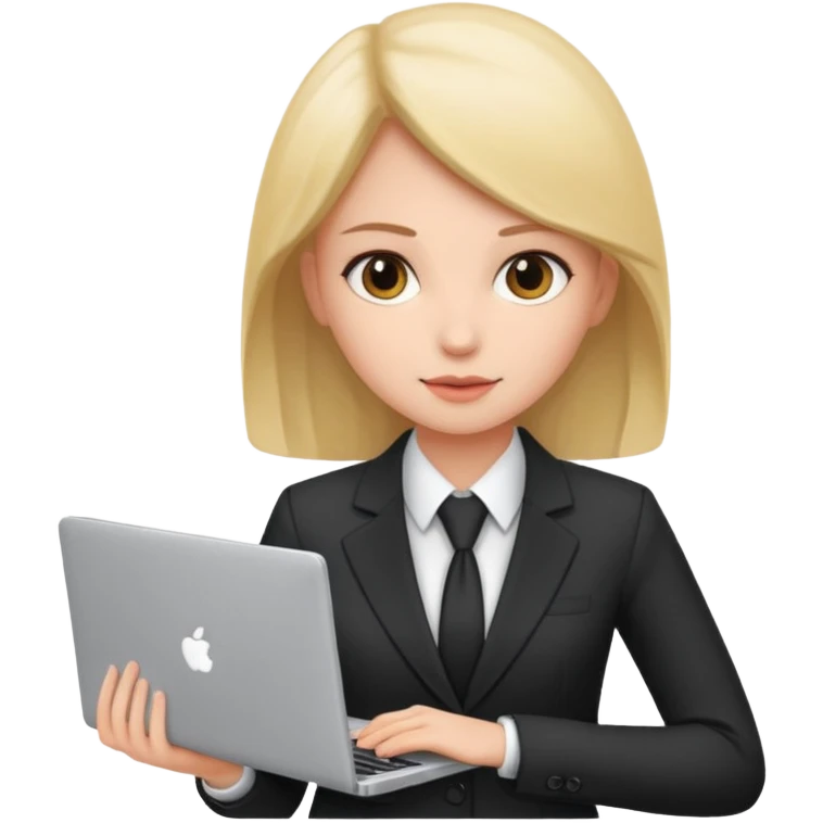 a girl with a laptop in the office emoji