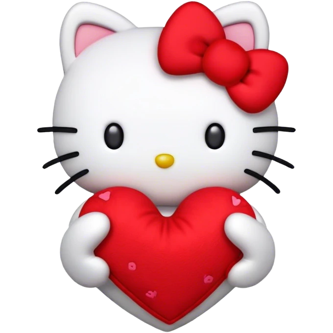 cute red hello kitty heart emoji