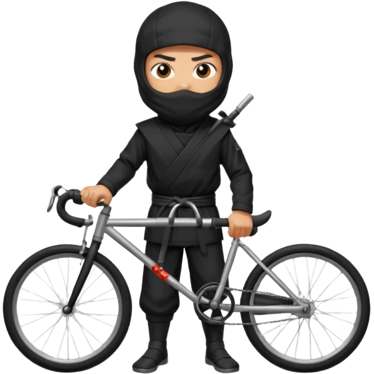NInja standing with bicycle emoji