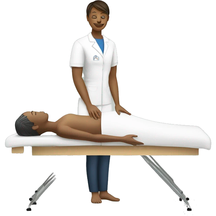 massage therapist standingover client on table emoji