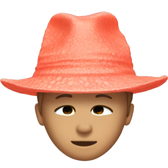 coral beach hat emoji
