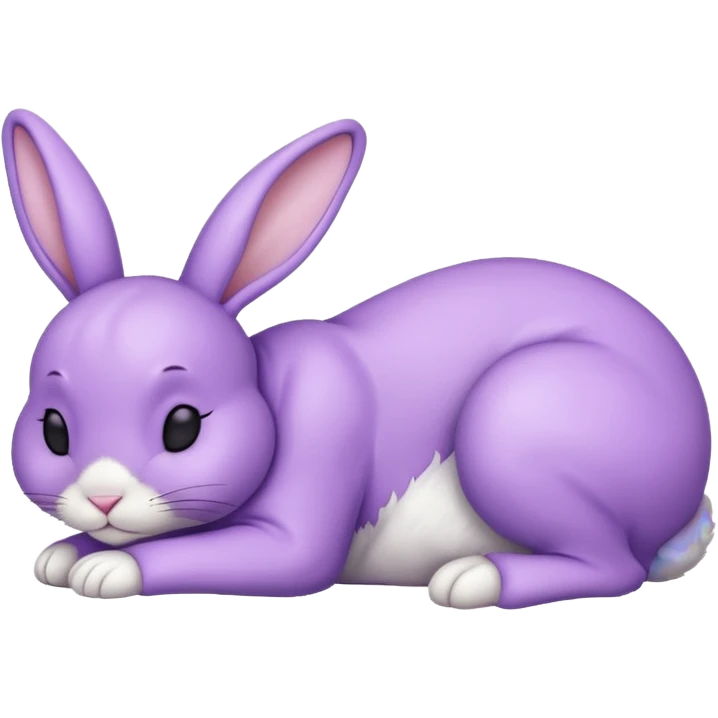 fullbody sleeping bunny  ios 16 very cute slay violet  emoji