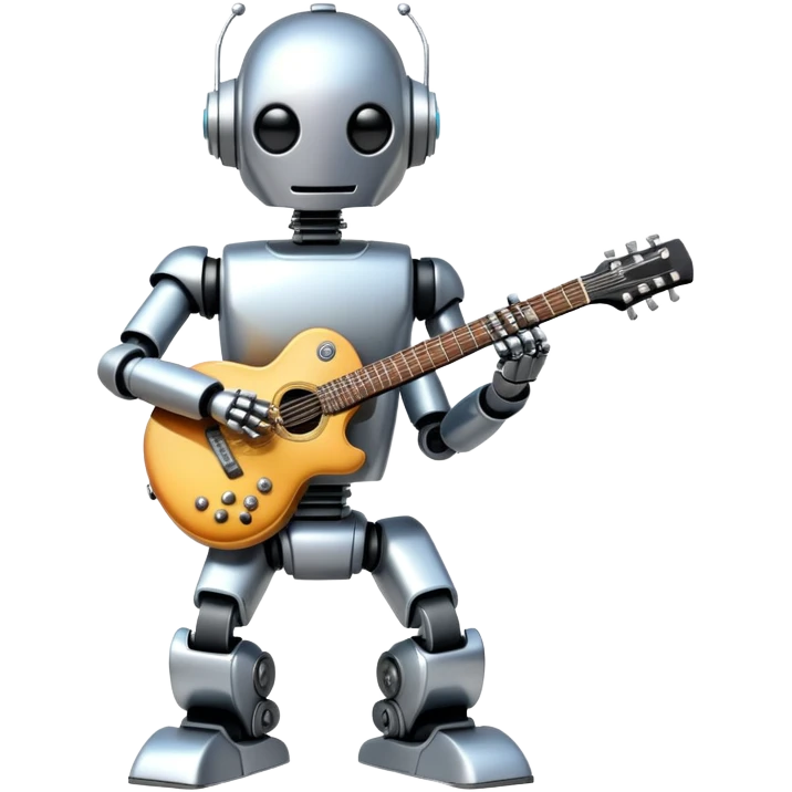 Robot playing guitar emoji