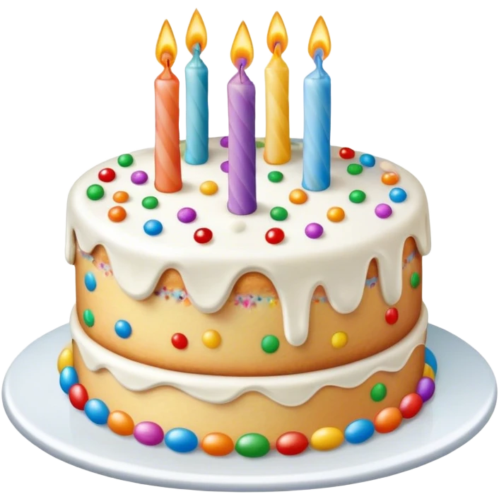 Realistic Funfetti birthday cake emoji