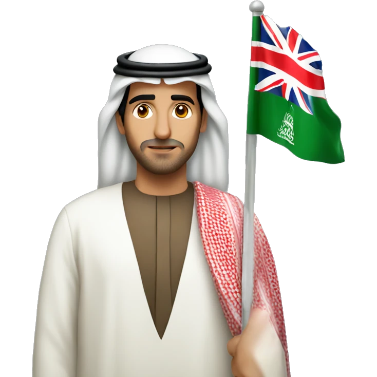 saudi arabian man with british flag emoji