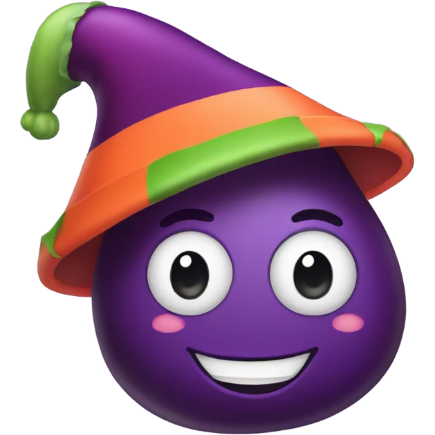 Eggplant with hat  emoji