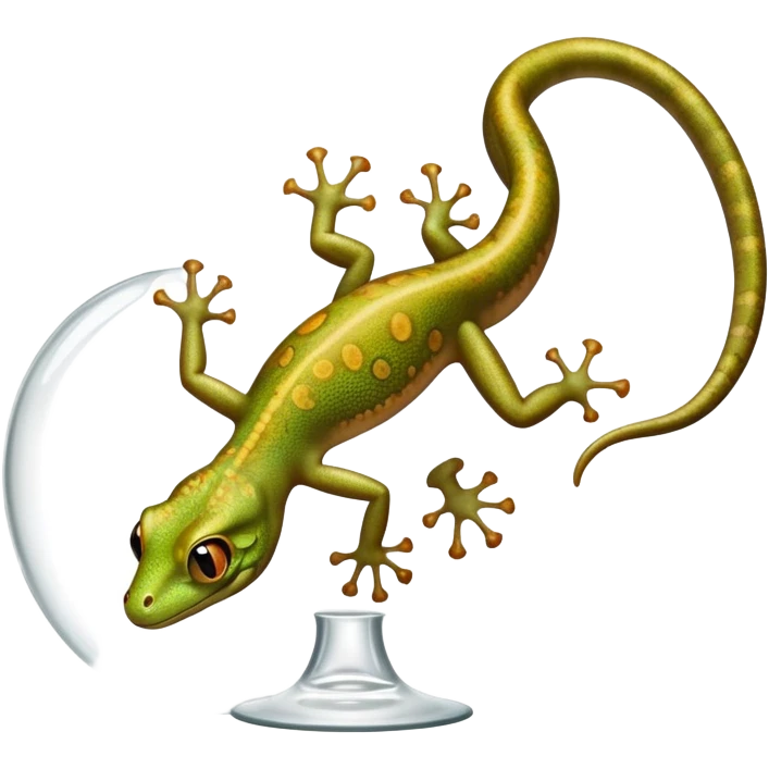 cinematic-gecko-realistic-full-body-climbing-emoji,-tiny-agile-frame-sticking-to-a-glass-surface-with-specialized-toes,-smooth-speckled-skin-in-rich-earthy-tones,-large-glistening-eyes-wide-and-watchful,-delicate-curved-tail-balancing emoji