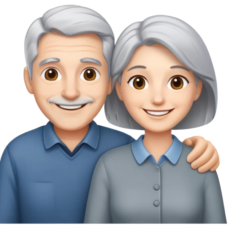 smiling duo with grey hair  emoji