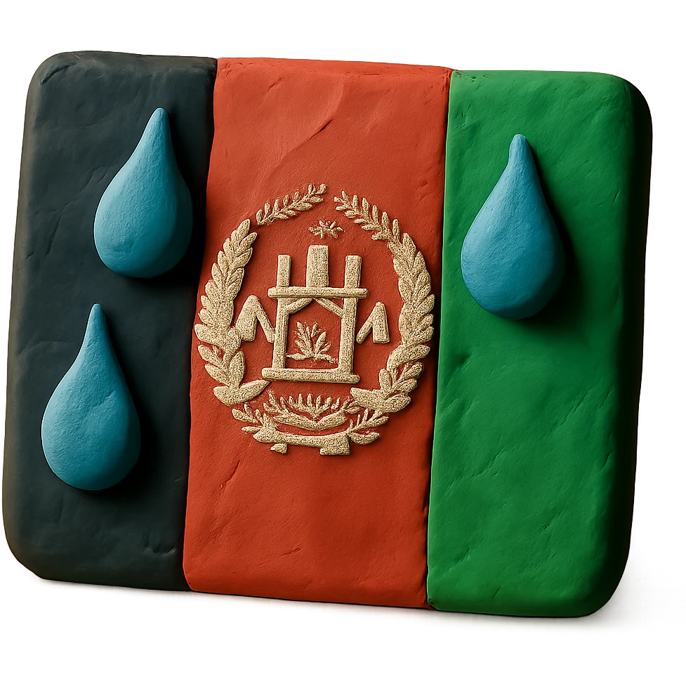 Afghanistan flag with teardrops emoji