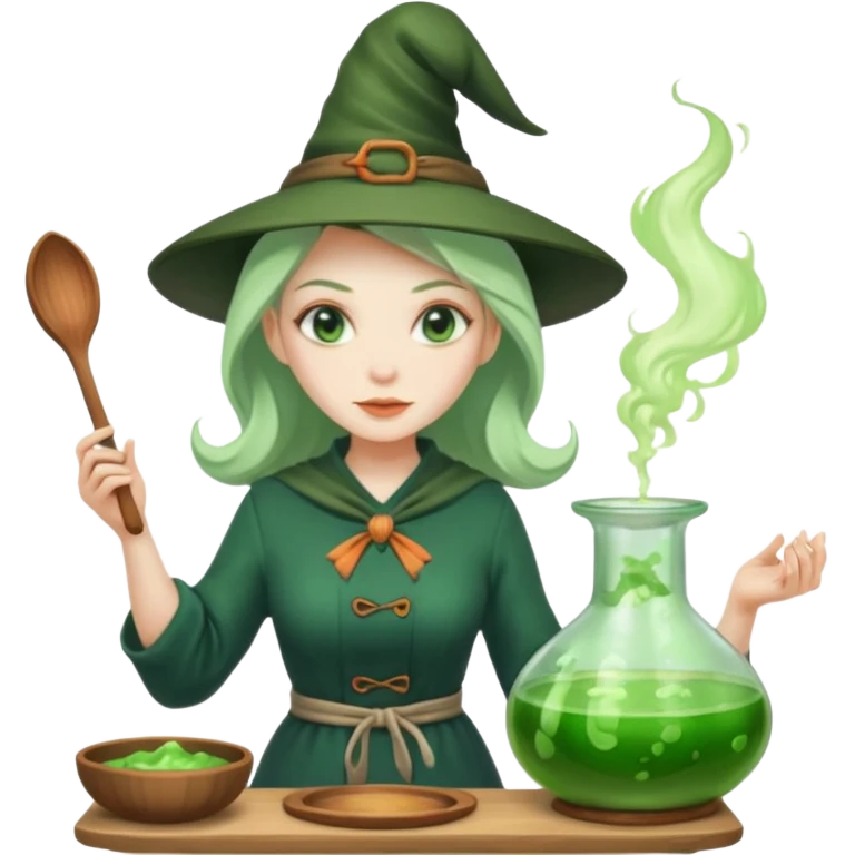 green witch cooking potion emoji