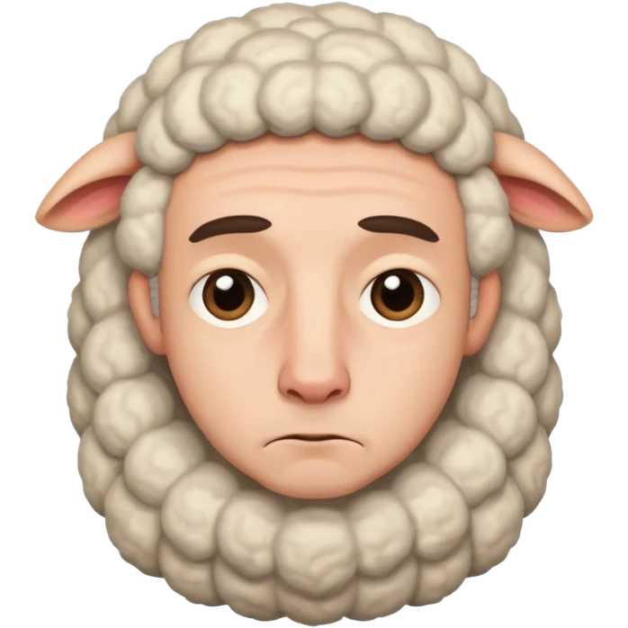 Sad sheep man emoji