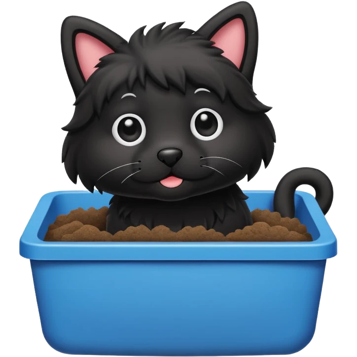 dog in litter box for cats emoji