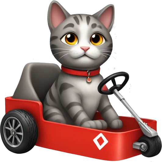 cat in a red racing cart emoji