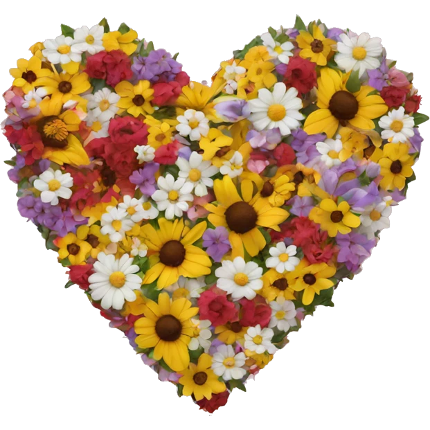 Heart made out of flowers emoji