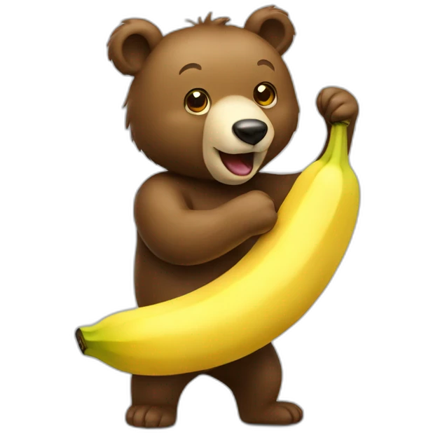 bear eating banana emoji
