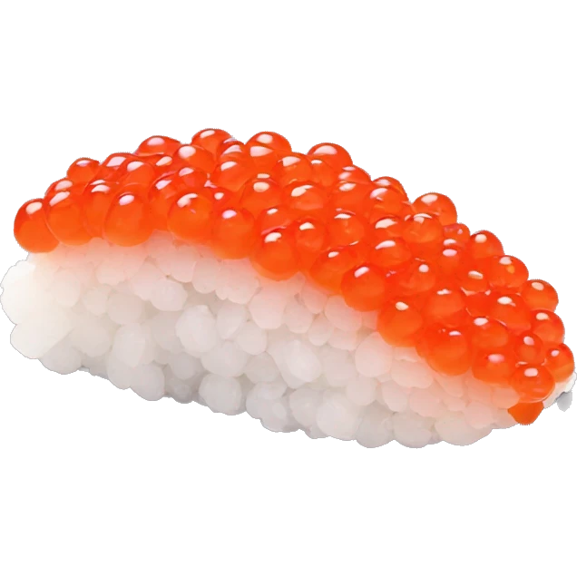 Salmon roe nigiri with only the roe emoji