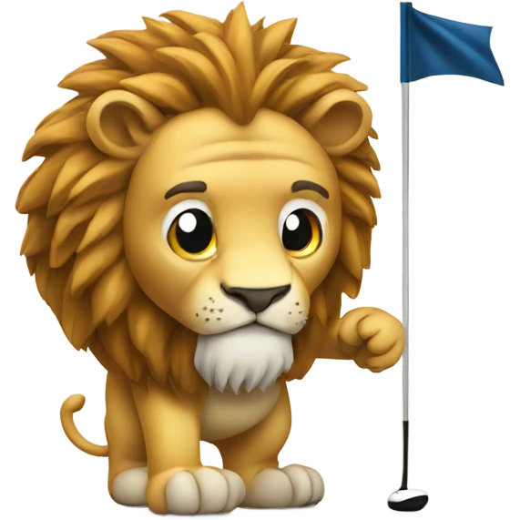 Lion golfer emoji