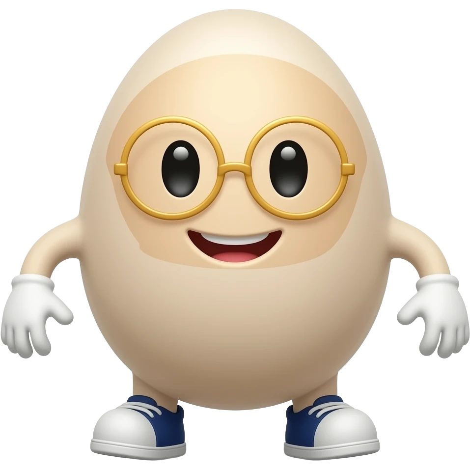 Egg doing jump emoji