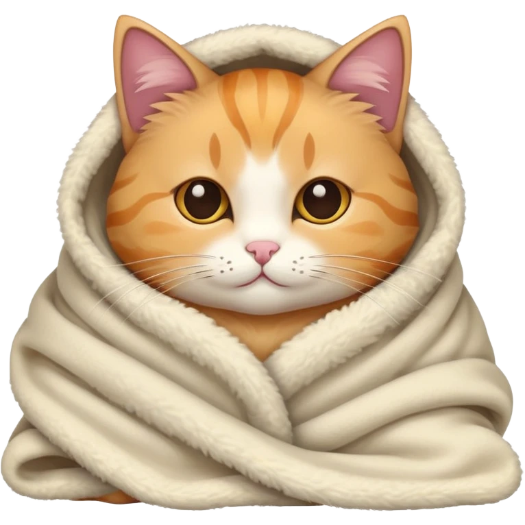 cat cozy in blanket emoji