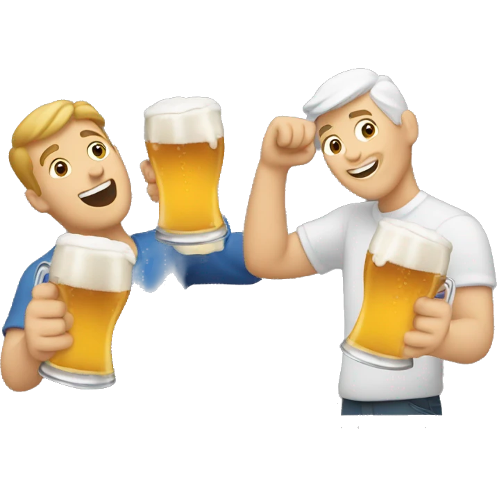 White men cheersing a beer  emoji