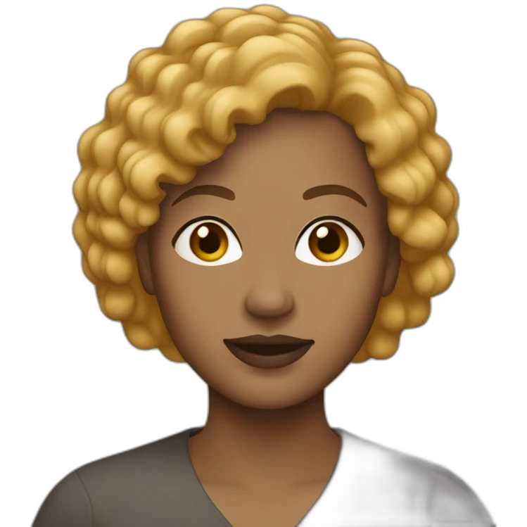 Woman at 40s light skin short wheat hair emoji