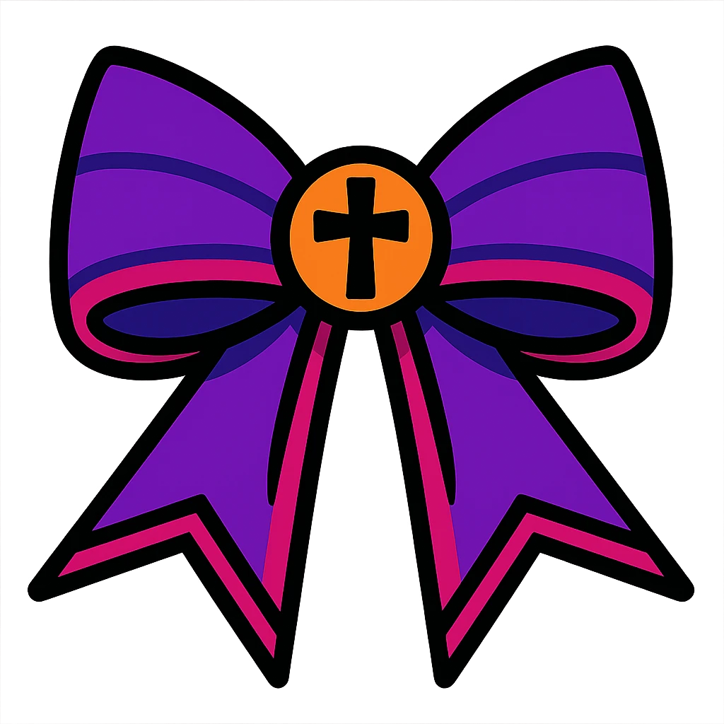 gothic bow vibrant toon style emoji