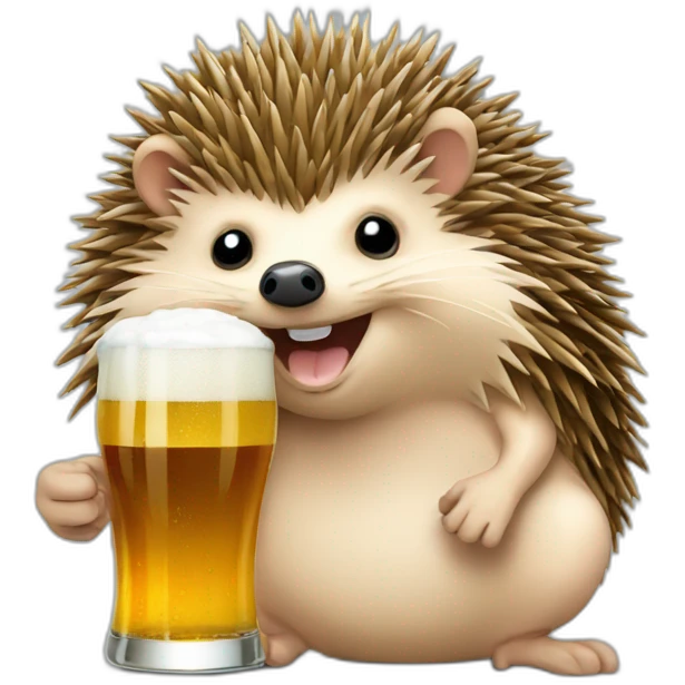 hedgehog drink beer for bitcoin emoji