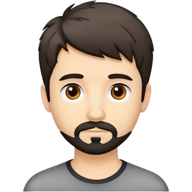 Cute white male, short dark colored hair and facial hair short shaggy hair emoji