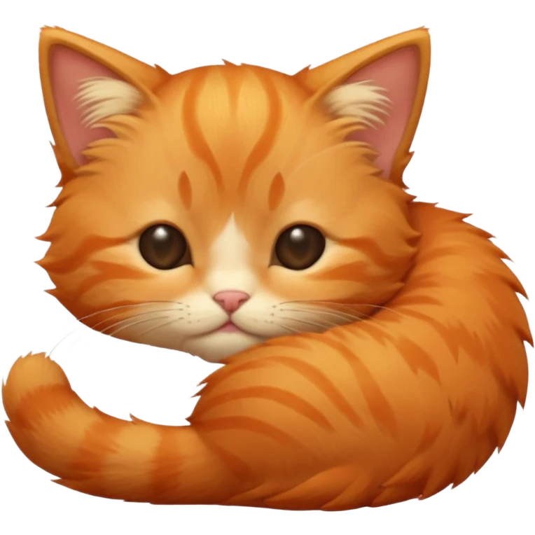 cute orange kitten sleeping emoji