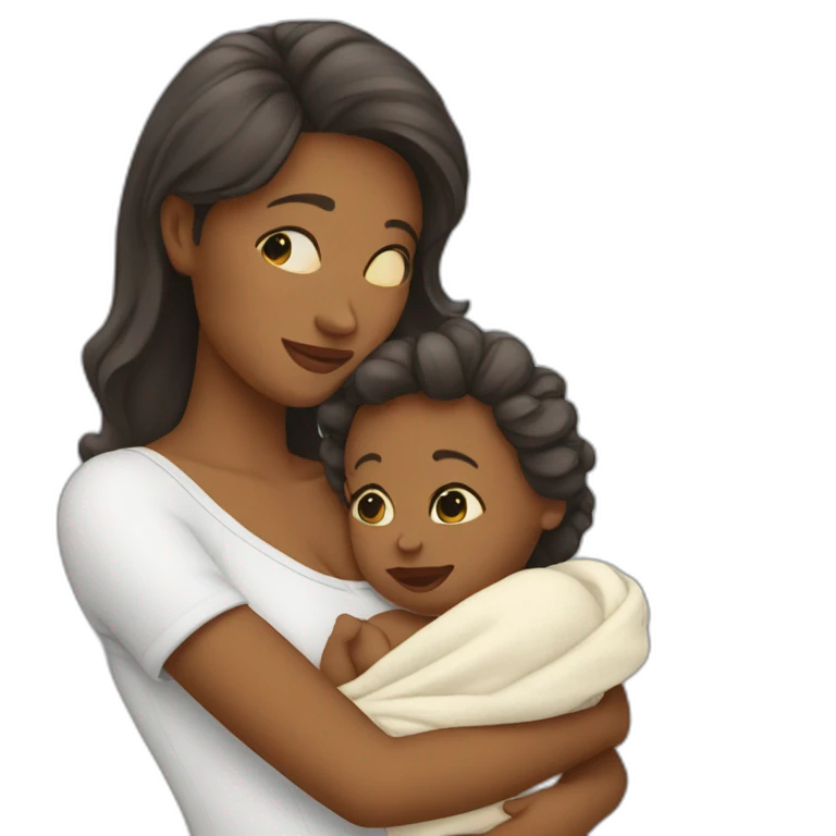 Femme avec un bébé  emoji