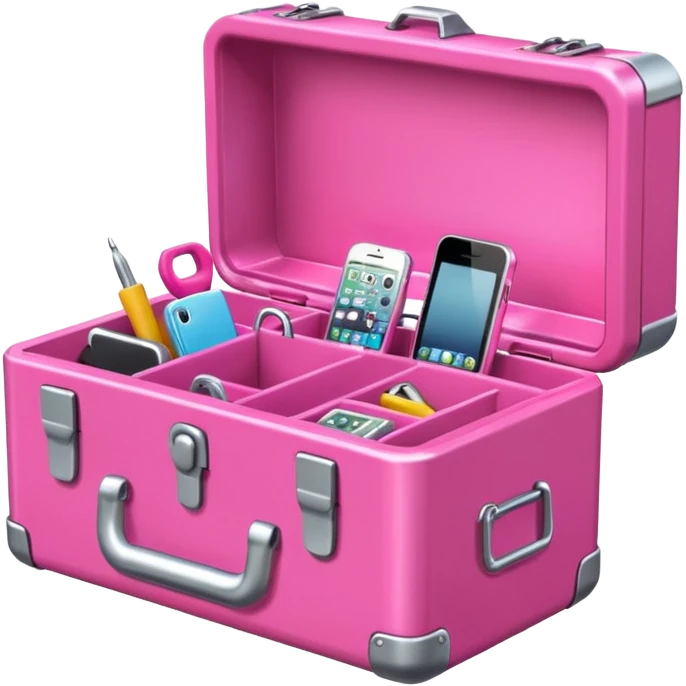 big girly cellphone with a pink mini toolbox emoji