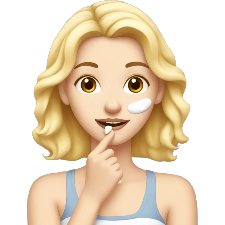 White girl applying face cream  emoji