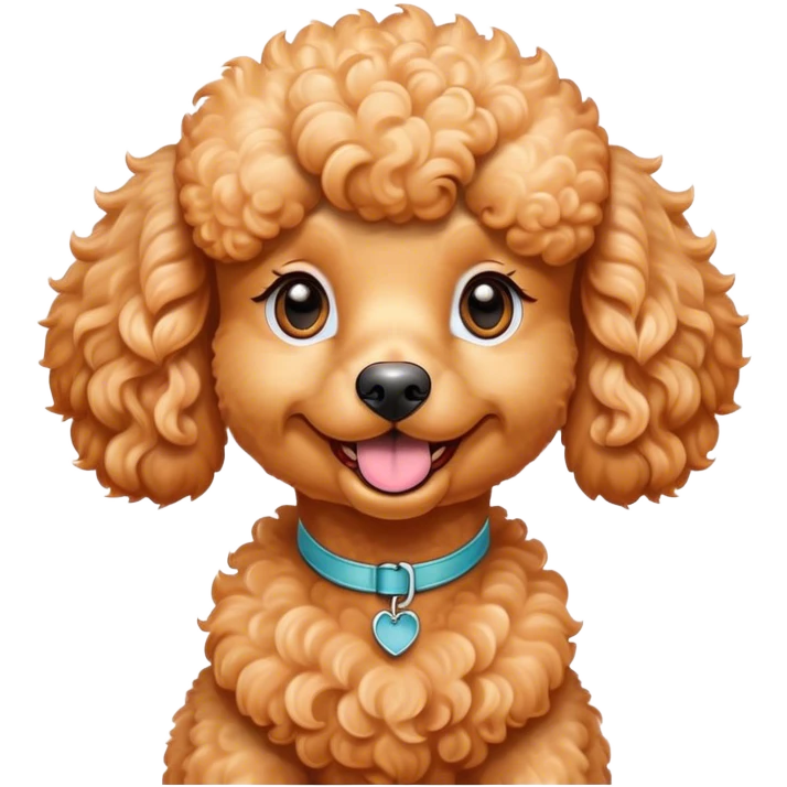 Cinematic Comical Apricot Poodle Portrait Emoji, Head tilted dramatically with an exaggeratedly amused expression, featuring a glossy, curly apricot Fur with a vibrant sheen, wide, expressive warm eyes filled with playful disbelief, Simplified yet hilariously expressive features, highly detailed, glowing with a slightly sassy glow, high shine, dramatic yet playful, stylized with an air of cheeky mischief, bright and endearing, soft glowing outline, capturing the essence of a spirited and over-the-top companion, so meme-worthy it feels like it could side-eye its way into internet fame instantly! emoji