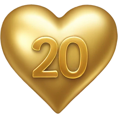 A gold heart with the number 20 in it  emoji