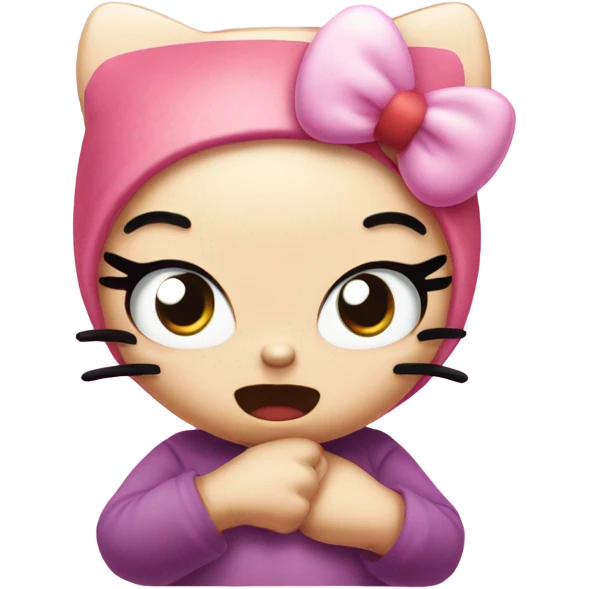 Scared hello kitty emoji