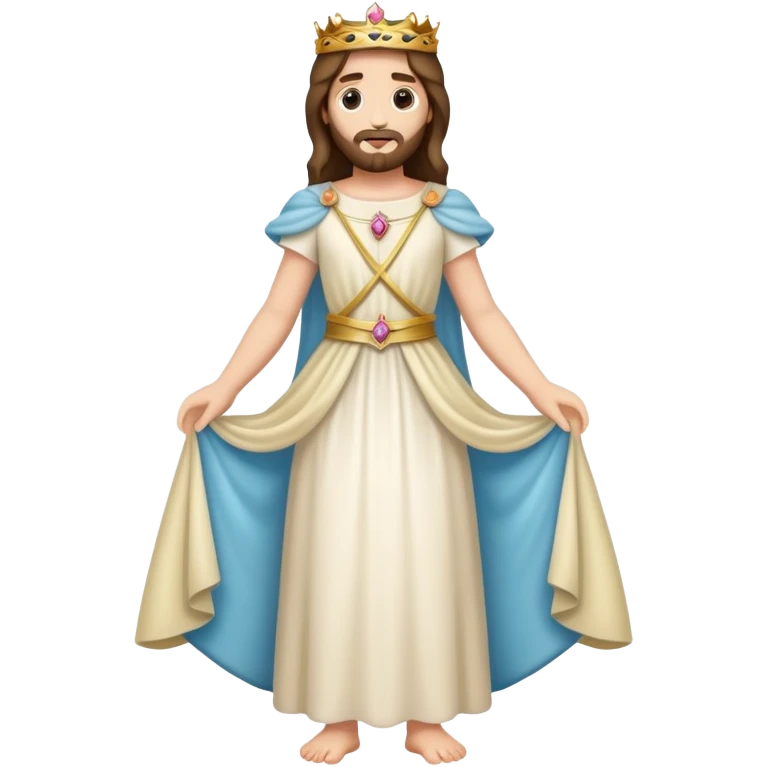 Jesus with a princess dress full bofy emoji