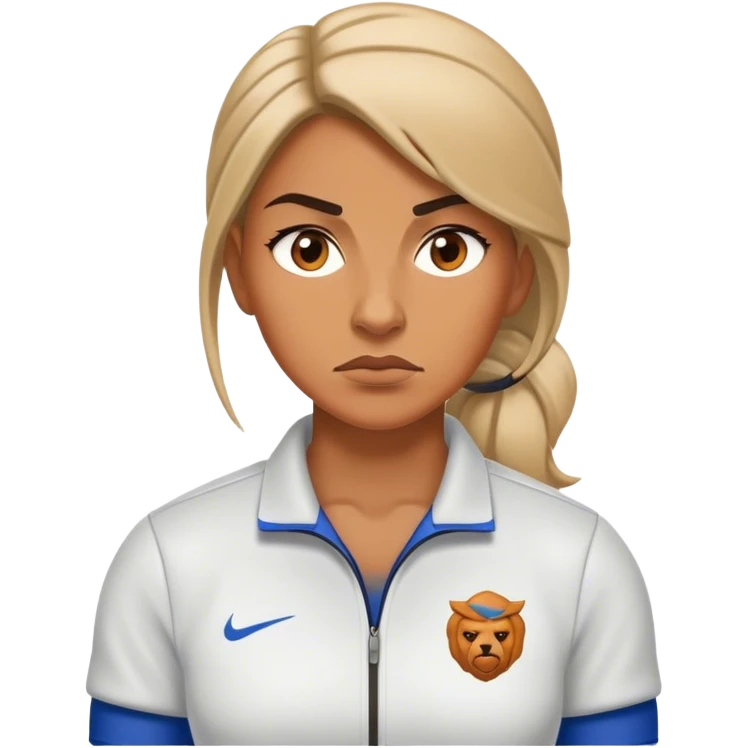 tough looking female coach emoji