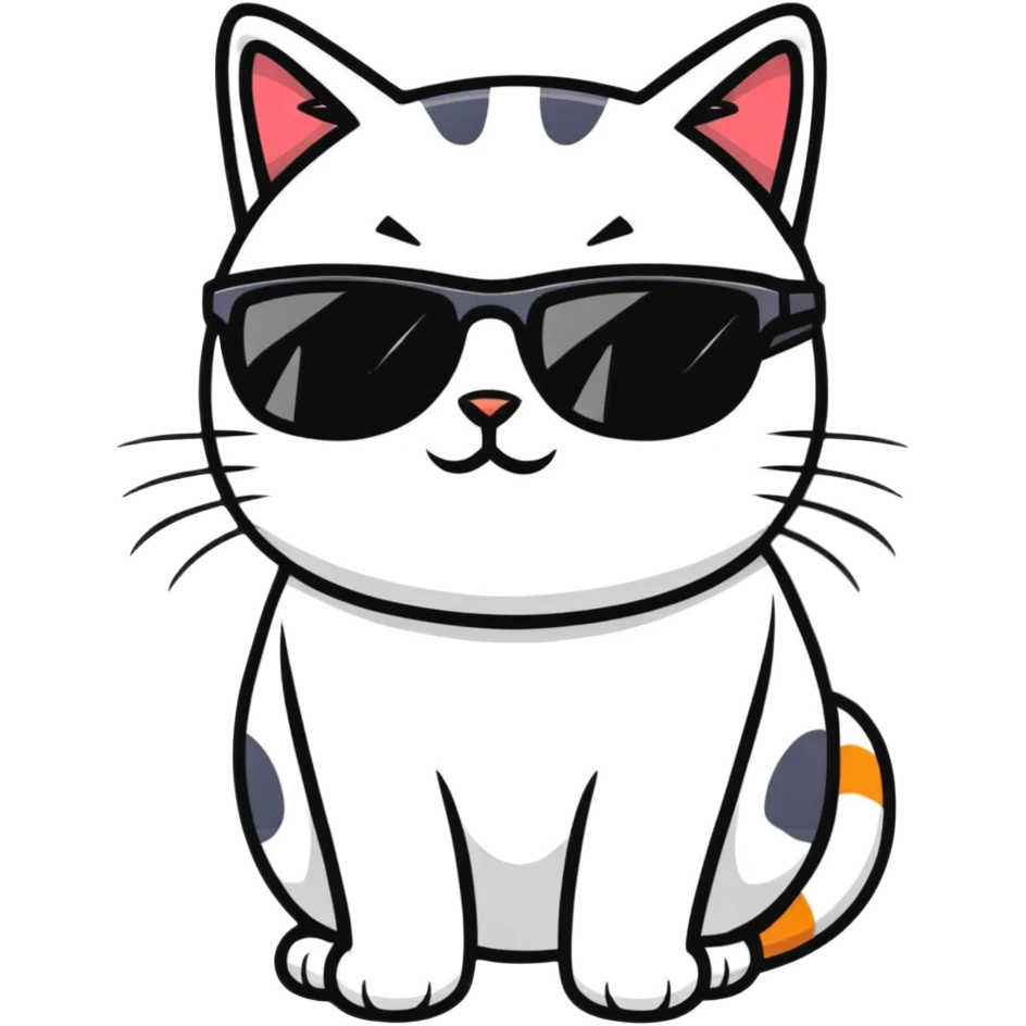 Cat with sunglasses emoji