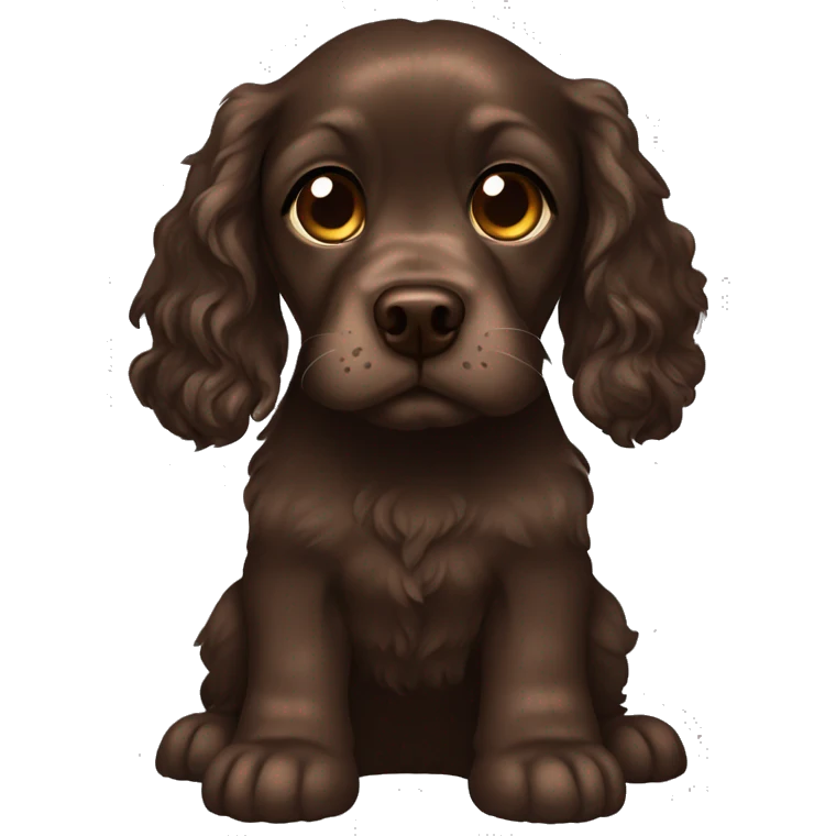 Dark brown cocker spaniel  Little  emoji