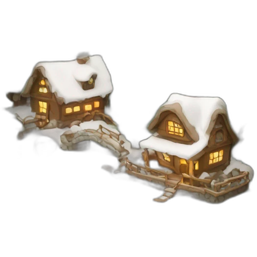 Winter wonderland diorama emoji
