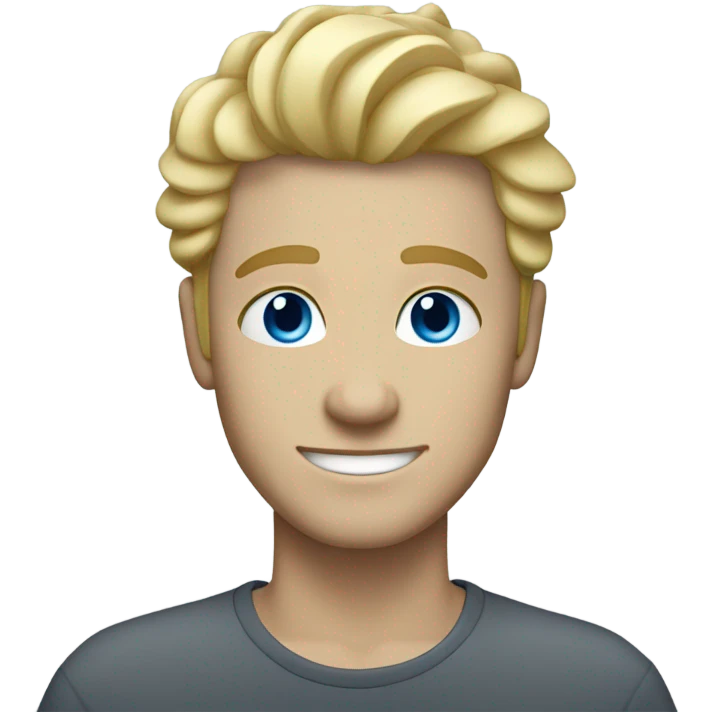 light curl blonde man blue eyed white skin emoji