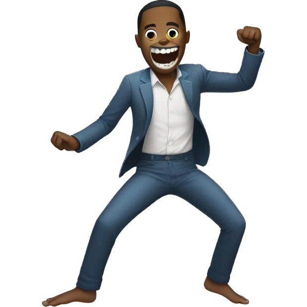 dancing  man with shark teeth emoji